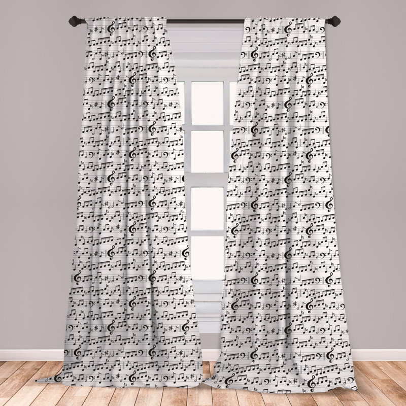 East Urban Home Music Room Darkening Rod Pocket Curtain Panels & Reviews Wayfair